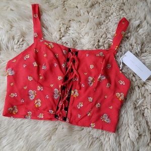 NWT Lush Zip Back Crop